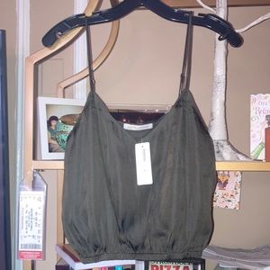Olive green crop tank
